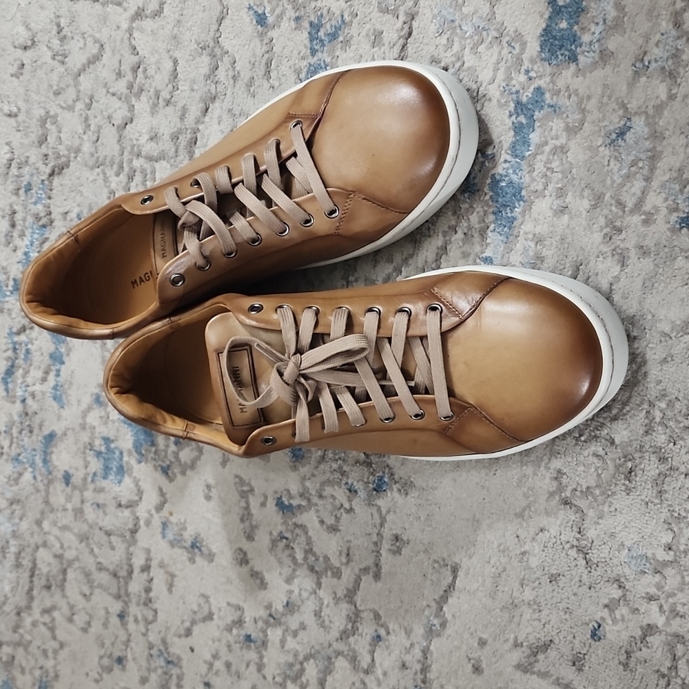 Magnanni sneakers sz 11 1/2. Brown. Soft Calf skin leather. Made in Portugal.